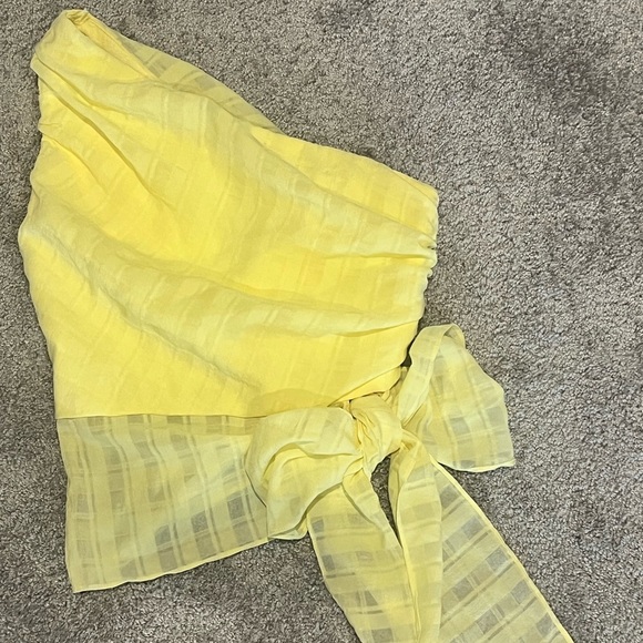 Amanda Uprichard SLEEVELESS BEXLEY TOP in Allegro/Lemon Yellow Size: XS - Picture 2 of 11